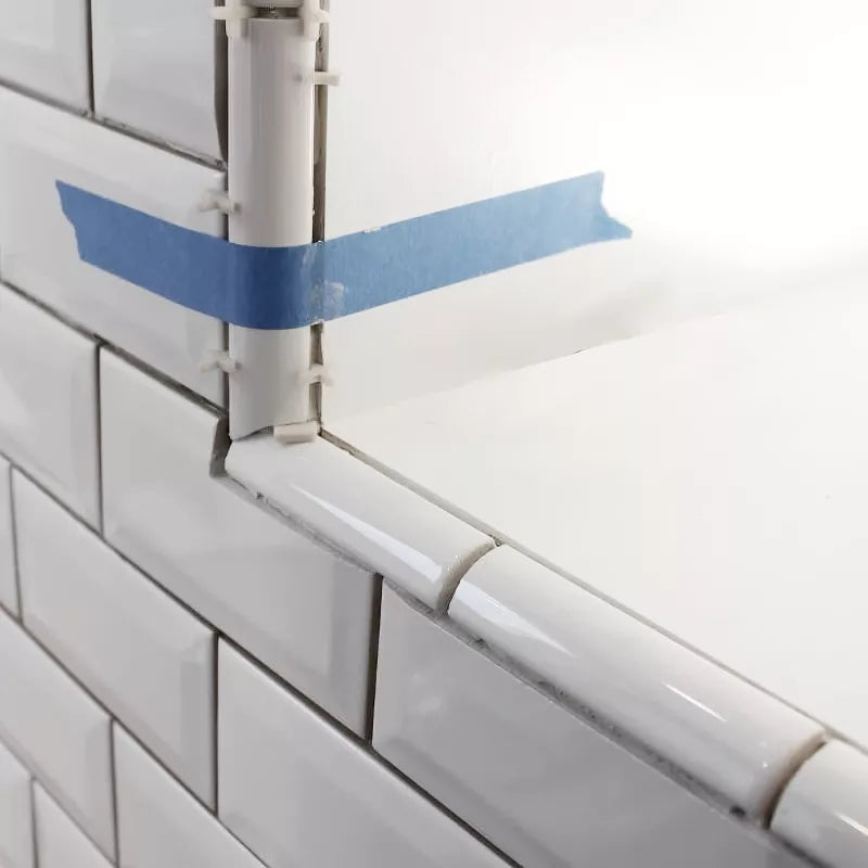 Kakel Victoria Glossy White Tile Trim 2.5 x 15 cm - Perfect for Kitchen Backsplash & Bathroom Wall Edging
