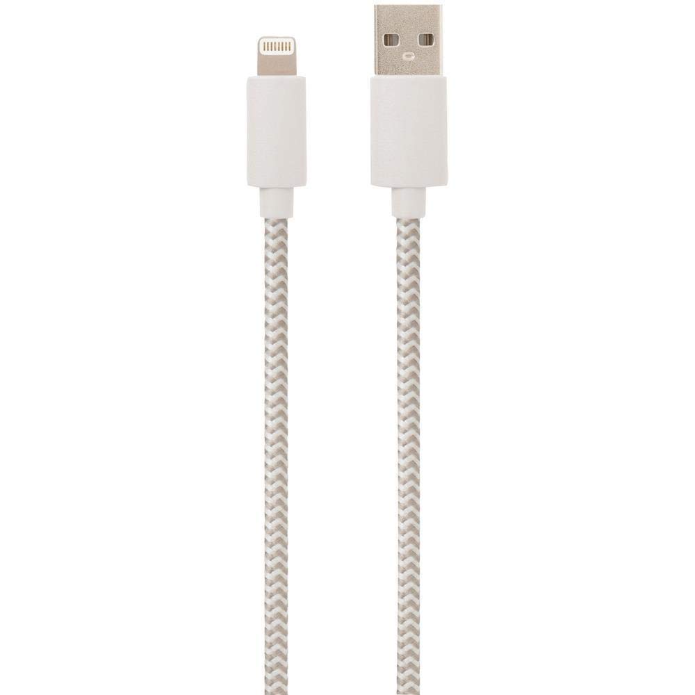 Helix Braided Nylon Lightning to USB Cable - MFi Certified iPhone Charger Cord for iPhone 14/13/12/11/X/8/7 - Durable 5ft Fast Charging Cable (White) - Perfect for Home, Office, Car & Travel Use