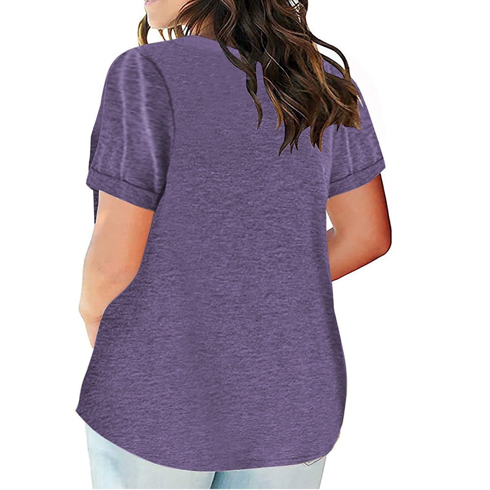 Plus Size Oversized T-Shirts for Women - Soft Cotton V-Neck Short Sleeve Loose Fit Casual Tops | Summer 2024 Fashion | Perfect for Lounge Wear, Weekend Outings & Beach Cover-Ups
