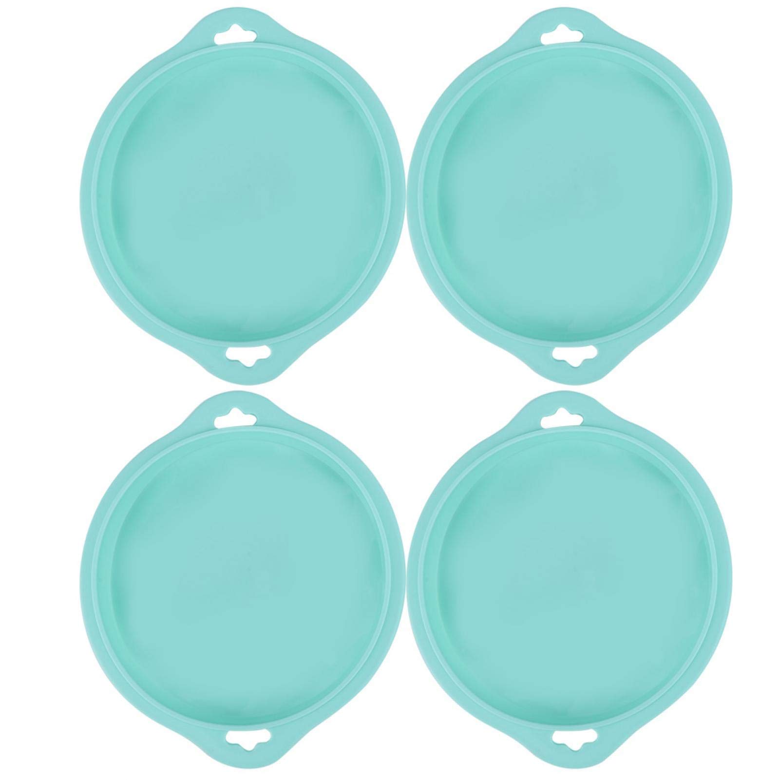 4PCS Silicone Round Cake Pans - Nonstick Baking Molds for Cheesecake, Rainbow Cake, Chiffon Cake & Pizza Crust (Green) - Perfect for Home Baking, Party Desserts & DIY Cooking