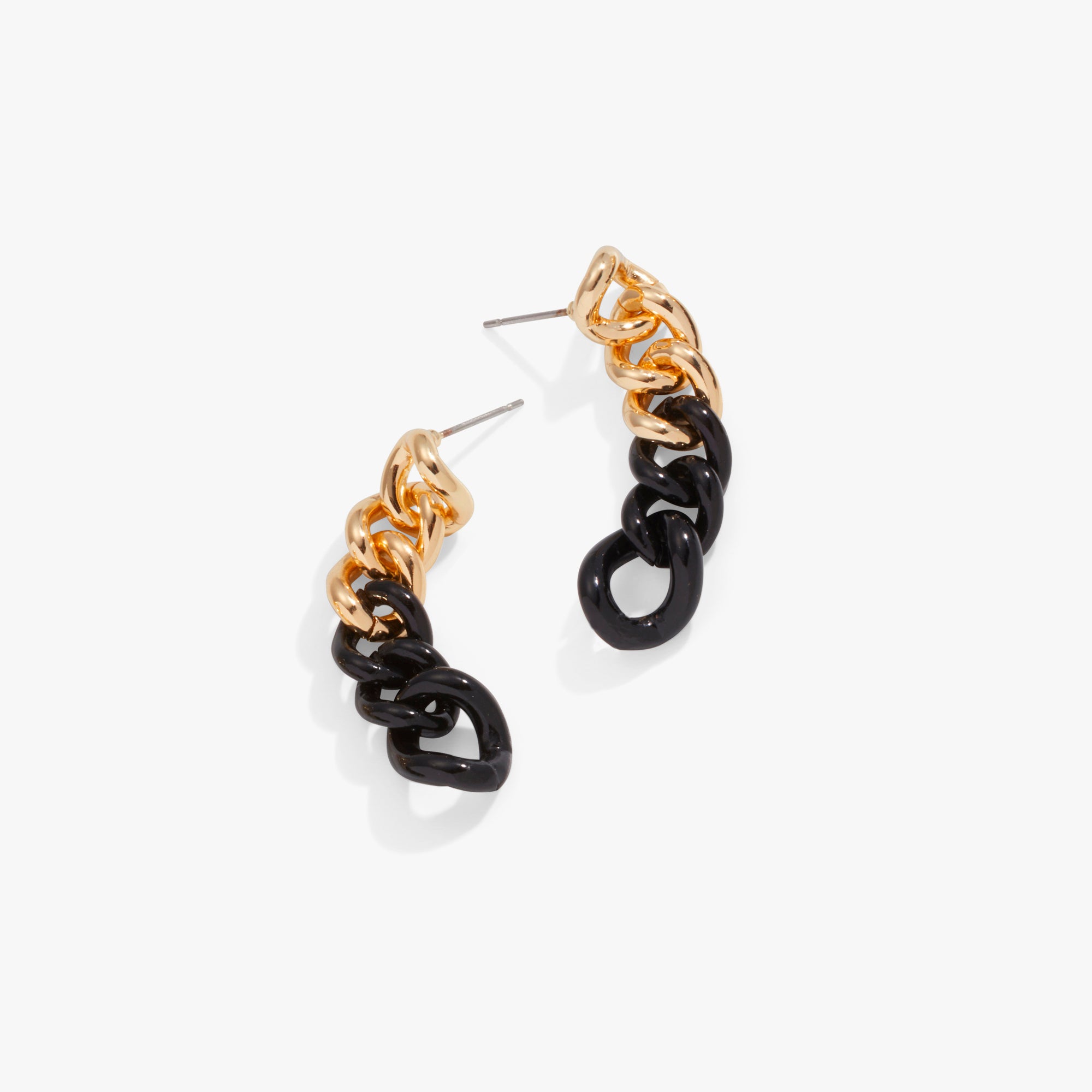 Elegant Black and Gold Chain Earrings for Women | Trendy Dangle Drop Jewelry | Perfect for Parties, Weddings & Everyday Wear