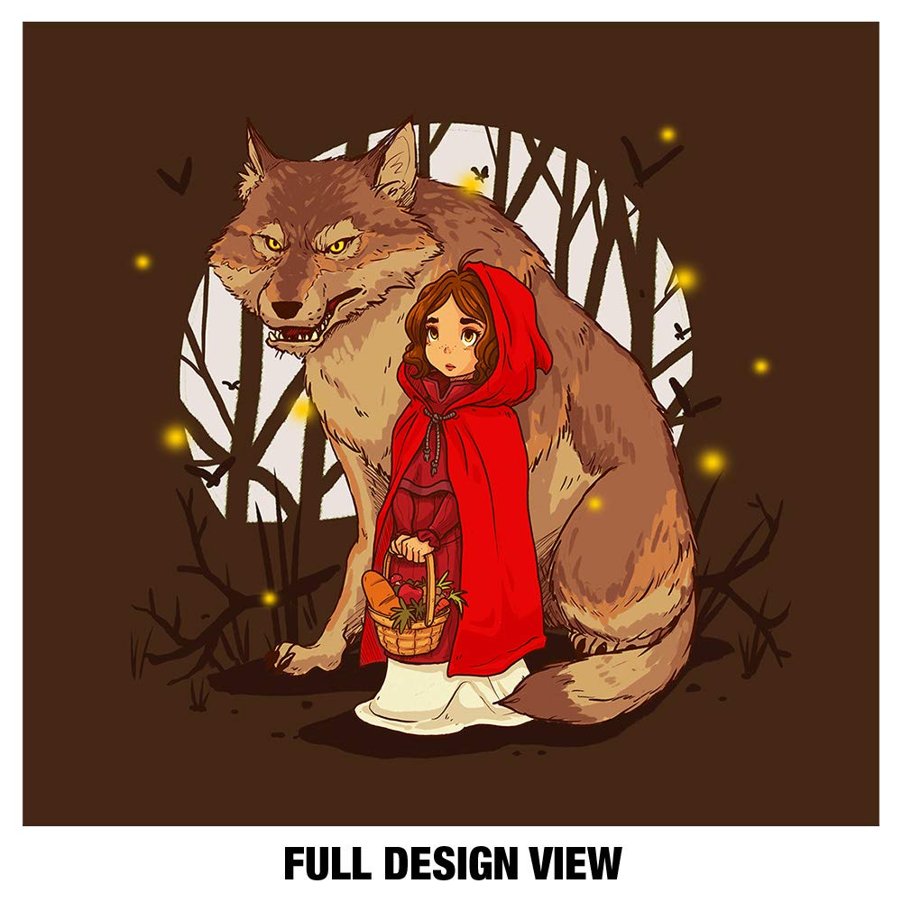Popfunk Little Red Riding Hood with Wolf Reusable Face Mask - 1-Ply Breathable Fabric, Unisex for Adults & Kids - Perfect for Daily Wear, Travel, and Outdoor Activities