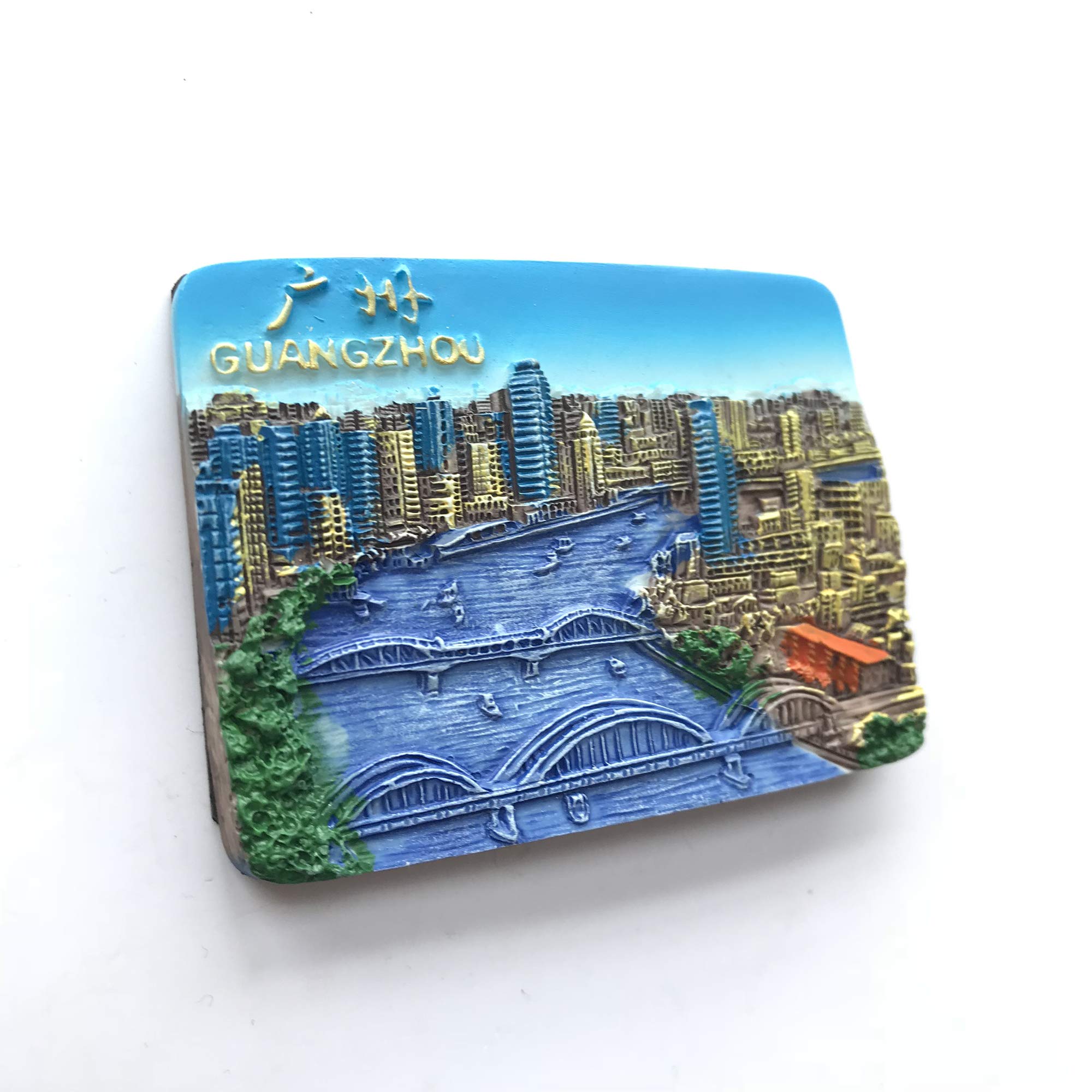 3D Guangzhou China Refrigerator Magnet - Famous Tourist Souvenir, Resin Fridge Magnet for Home & Kitchen Decoration - Perfect for Travel Memories, Gifts & Fridge Organization