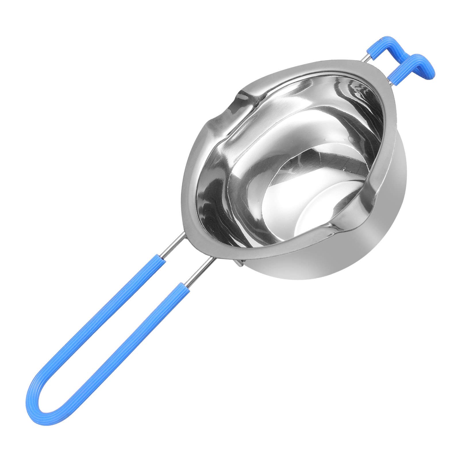 DOITOOL Stainless Steel Chocolate Melting Pot - Double Boiler for Candy, Butter, Cheese & Candle Making - Heat-Resistant Blue Handle - Perfect for Home Baking, DIY Treats & Craft Projects