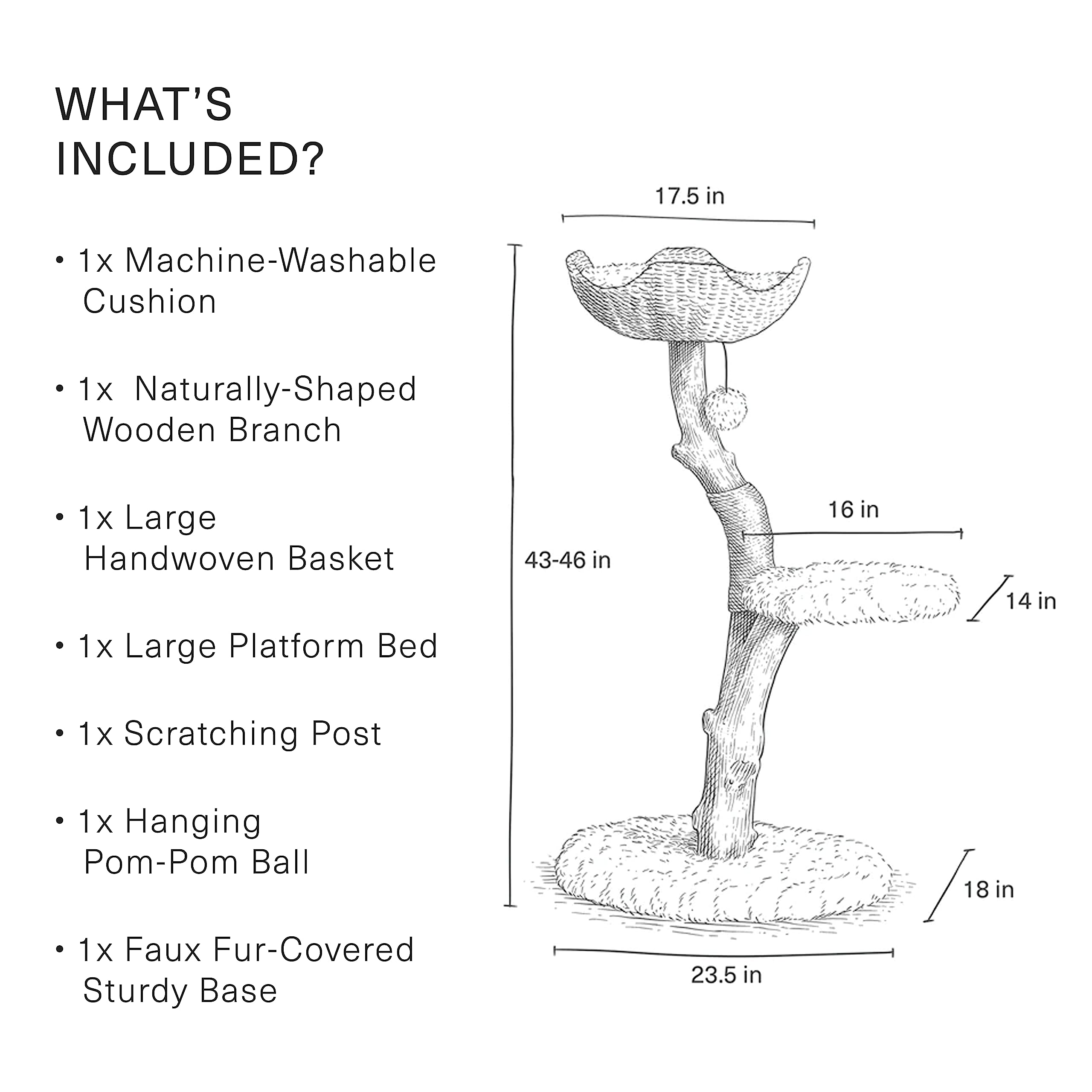 Modern Wooden Cat Tree Tower - Single Branch Cat Condo & Climbing Furniture for Indoor Cats - Perfect Cat Lover Gift by MAU LIFESTYLE (Brown) - Ideal for Small Spaces & Playful Kittens