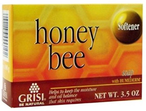 Grisi Natural Honey Bee Soap Bar - 3.5 oz (Pack of 10) | Moisturizing & Nourishing for Dry Skin | Perfect for Bath, Shower & Gift Sets