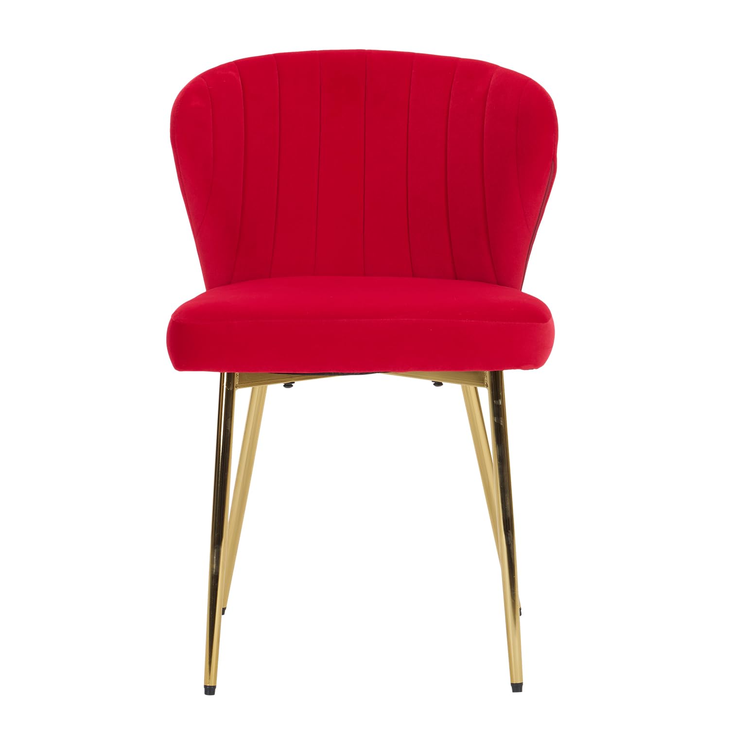 ANOUR Velvet Dining Chairs Set of 2 - Modern Upholstered Kitchen Side Chairs with Golden Metal Legs for Dining Room, Living Room & Bedroom - Fuchsia Pink - Perfect for Small Spaces, Breakfast Nooks & Home Decor