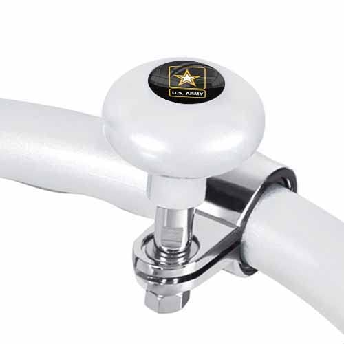 Pearl White Heavy Duty Steering Wheel Spinner Knob for Cars, Trucks, SUVs, Tractors & Boats - Easy Grip Control for Hot Rods, Custom Vehicles & Big Rigs - Perfect for US Army Veterans & Off-Road Driving