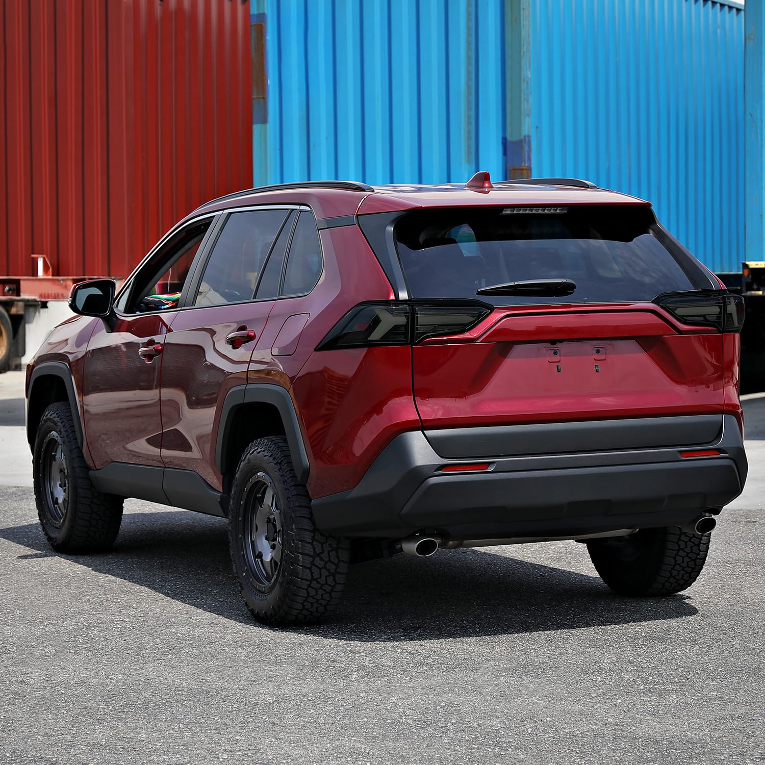 Spec-D Tuning Glossy Black Smoke LED Sequential Tail Lights for 2019-2023 Toyota RAV4 - Left & Right Pair Assembly - Enhanced Night Visibility & Modern Style for SUVs
