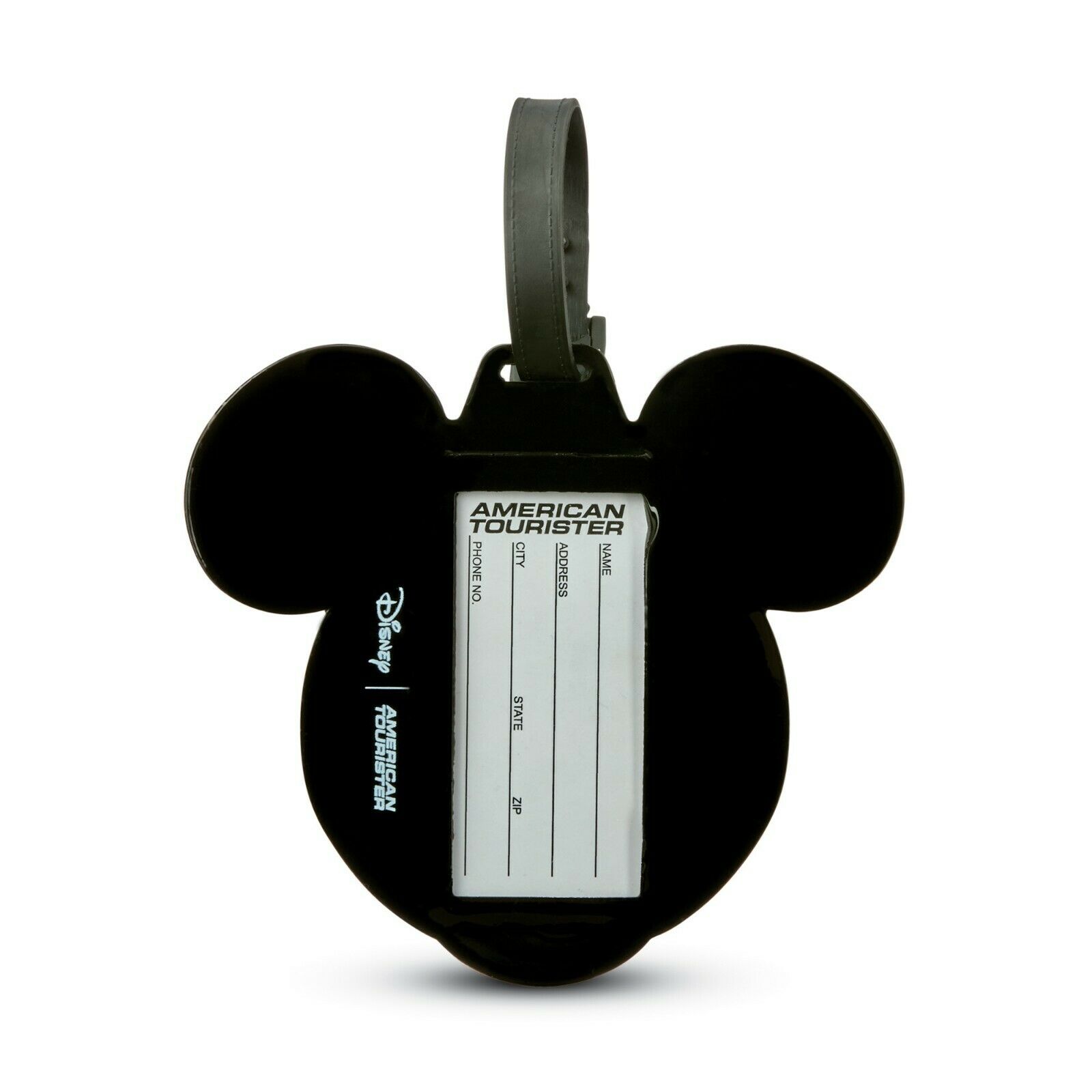 American Tourister Disney Mickey Head Luggage ID Tags - Personalized Travel Accessories for Kids & Families - Perfect for Airports, Theme Parks & Vacations