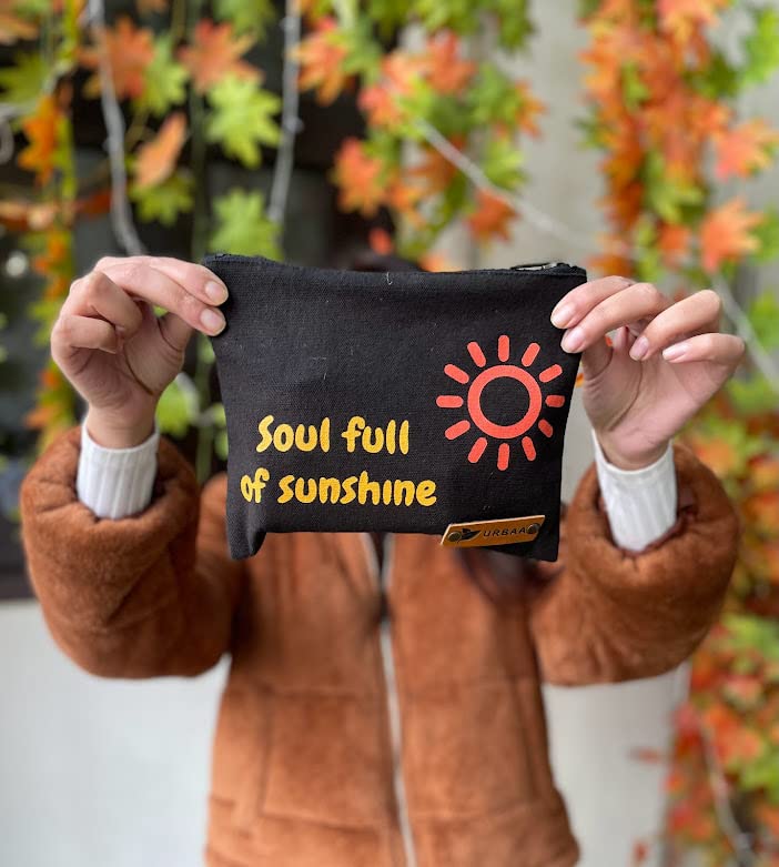 Black Canvas Zipper Pouch for Travel - Waterproof Makeup & Jewelry Organizer Bag - Perfect for Toiletries, Accessories & Small Essentials Storage