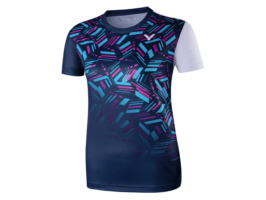 Victor T 26001TD F Women's Dry Fit Performance Game Shirt - Moisture Wicking Athletic Top [Blue] - Perfect for Tennis, Running & Gym Workouts