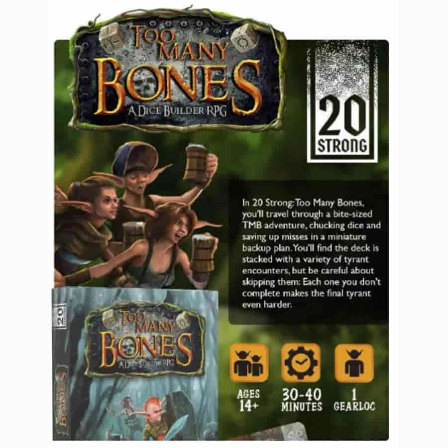20 Strong Too Many Bones Expansion - Enhance Your Board Game Experience for Strategy & Adventure Lovers | Perfect for Game Nights & RPG Sessions