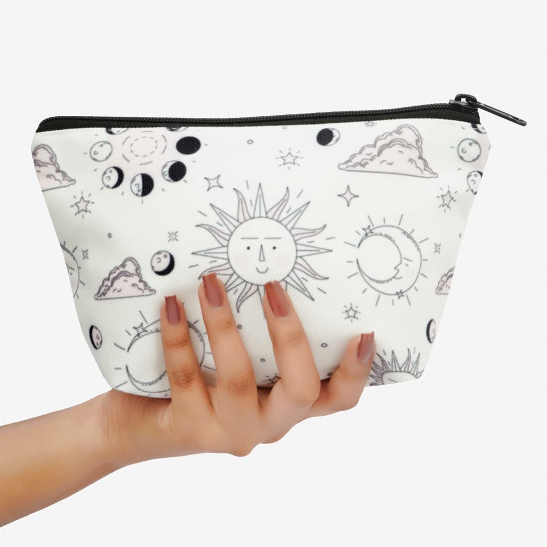 Crazyify Printed Makeup Pouch Set of 2 - Waterproof Cosmetic Bag & Travel Toiletry Organizer for Women | Perfect for Travel, Gym, and Daily Essentials Storage