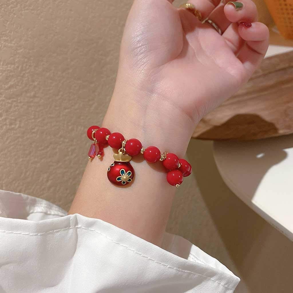 2021 Handmade Red Rope Rhinestone Zodiac Ox Cow Adjustable Bracelet for Women & Girls - Birthday Gifts, Fashion Jewelry, Chain Bangles - Perfect for Chinese New Year, Christmas & Special Occasions (Color: F)