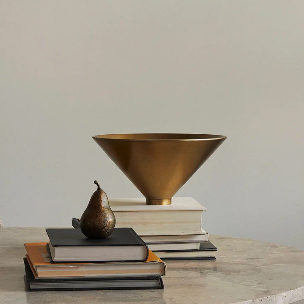 AUDO CPH Taper Bowl - Handcrafted Brass Decorative Bowl for Dining Table Centerpiece, Home Decor & Gift Giving