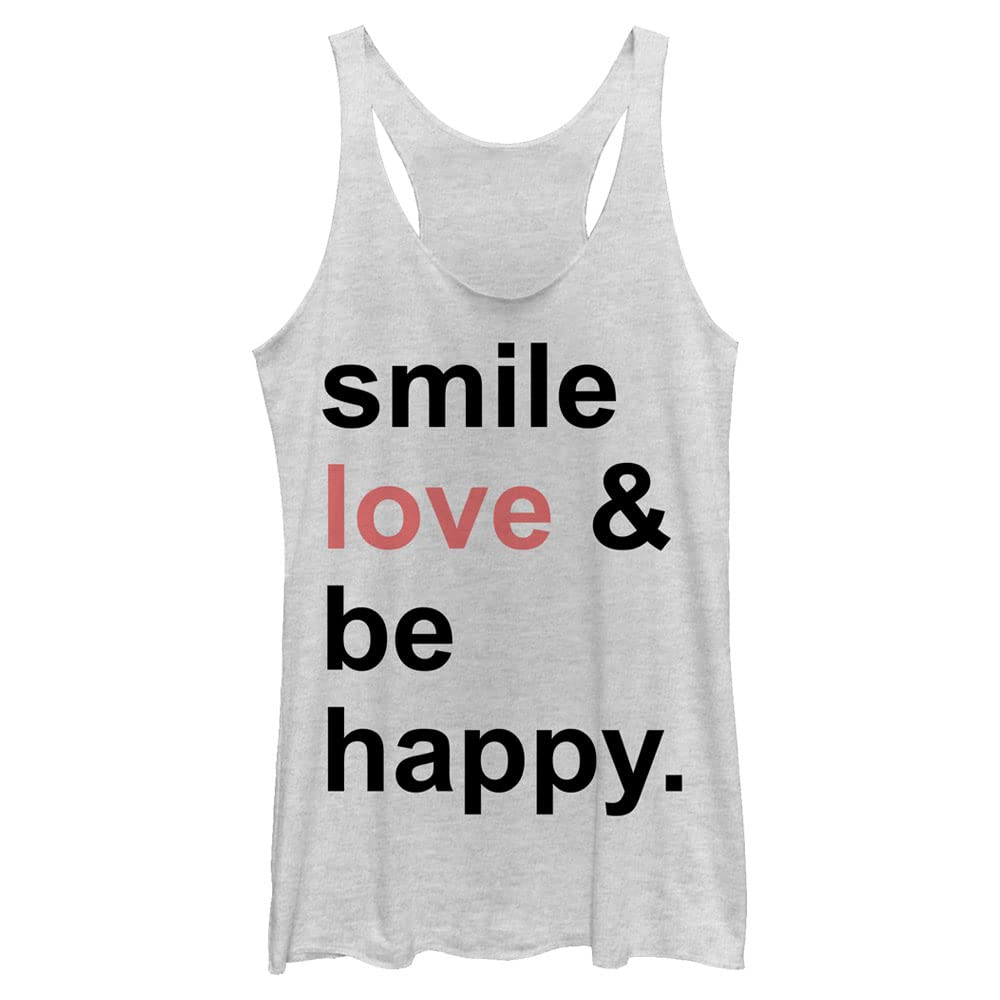Women's Chin UP Smile Love Be Happy Racerback Tank Top - Comfortable Workout & Yoga Top for Women - Perfect for Gym, Running & Casual Wear