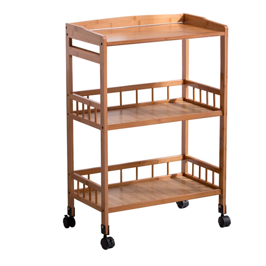 ZYFA 3-Tier Rolling Kitchen Cart with Wheels - Stainless Steel Utility Cart for Kitchen, Living Room & Bar - Mobile Storage Organizer & Serving Cabinet | Perfect for Small Spaces, Party Serving & Home Organization