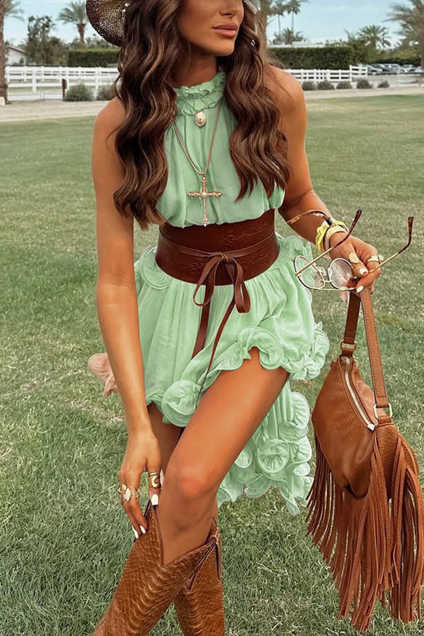 Romantic Chiffon Wavy Ruffles Elastic Waist Loose Shorts for Women - Summer Beach Casual Wear & Vacation Outfits