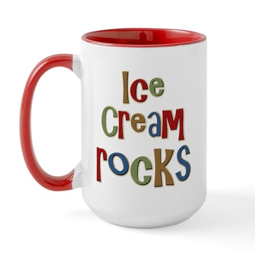 White/Red Inside - Ice Cream Frozen Dessert Lover Large Mug