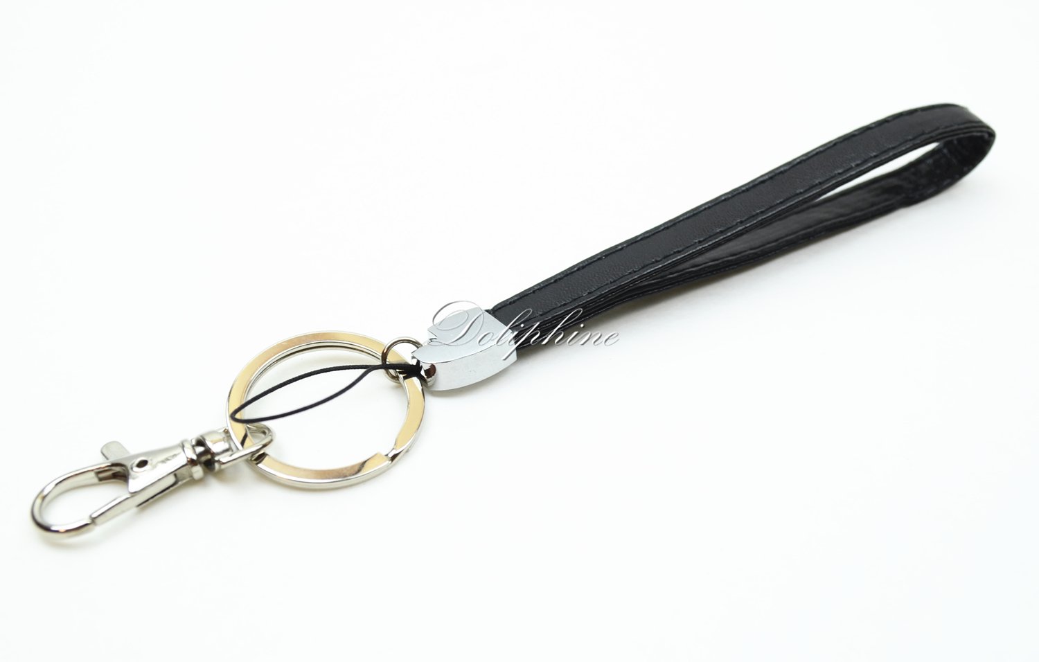 9-Pack Premium Leather Wristlet Keychain - RFID Blocking ID Badge Holder with Key Ring for Phone, USB, Camera & Essentials (Black) - Perfect for Office, Travel, Gym & Daily Use