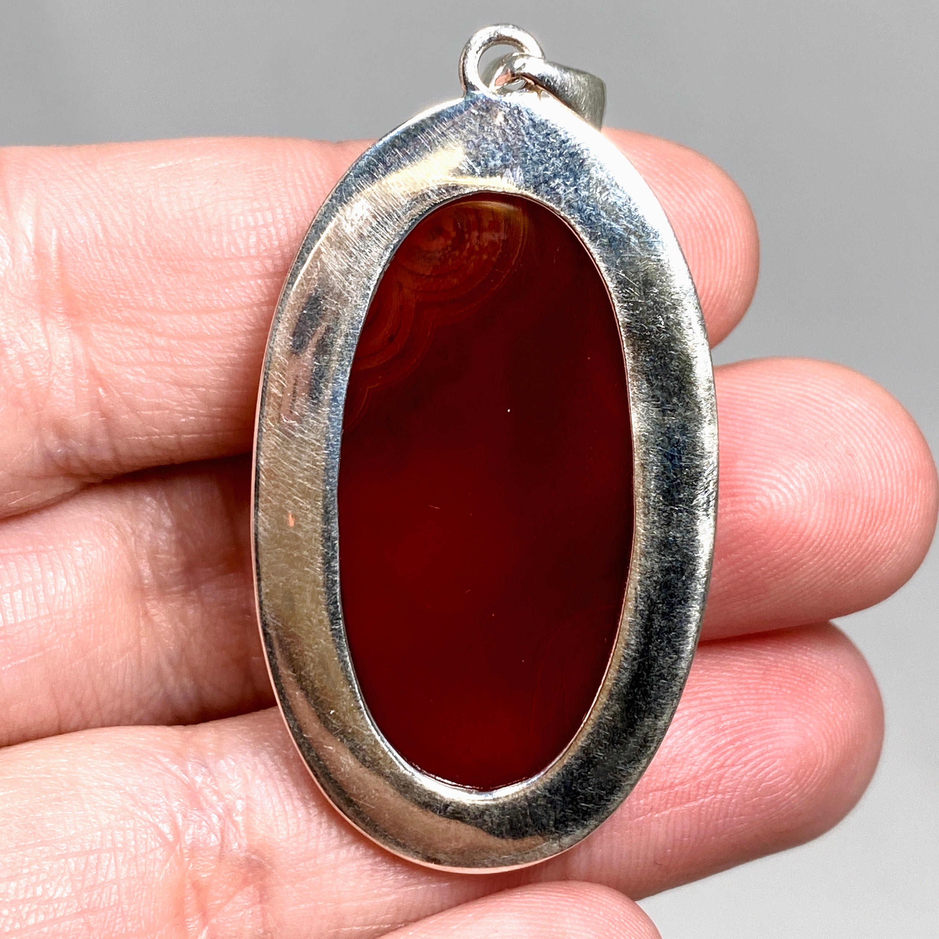 Natural Carnelian Oval Pendant with Decorative Hammered Setting - KPGJ4580 | Handmade Gemstone Jewelry for Women, Gift for Her, Boho Chic Necklace for Everyday Wear & Special Occasions