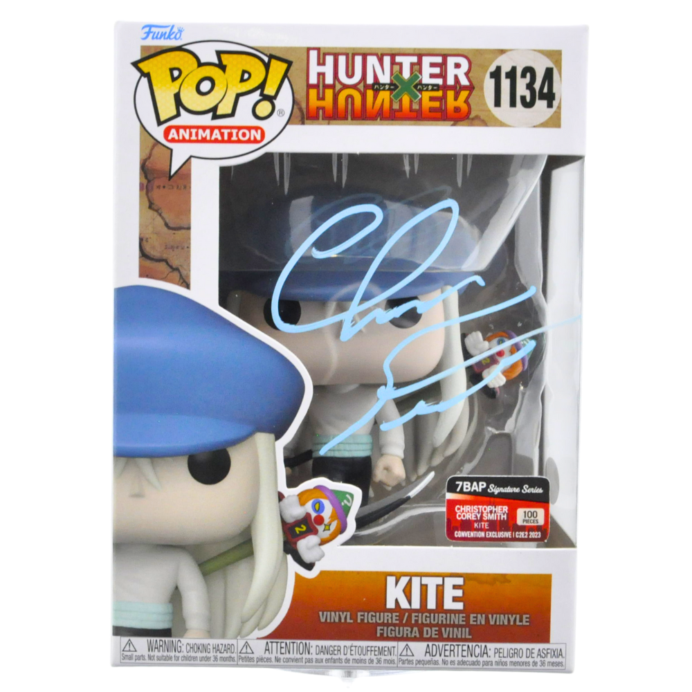 Christopher Corey Smith Signed Hunter x Hunter Kite Pop Vinyl Figure - Limited Edition 1134/100 - Collectible Anime Merchandise for Fans & Gift Giving