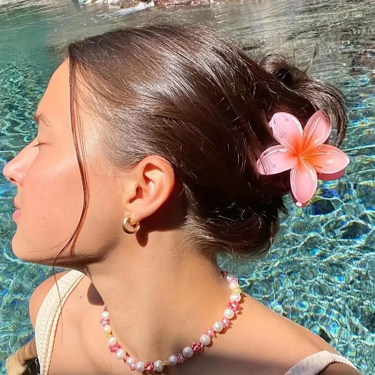 Exotic Frangipani Flower Hair Clip - Elegant and Stylish Hair Accessory for Women, Perfect for Weddings, Parties, and Everyday Wear