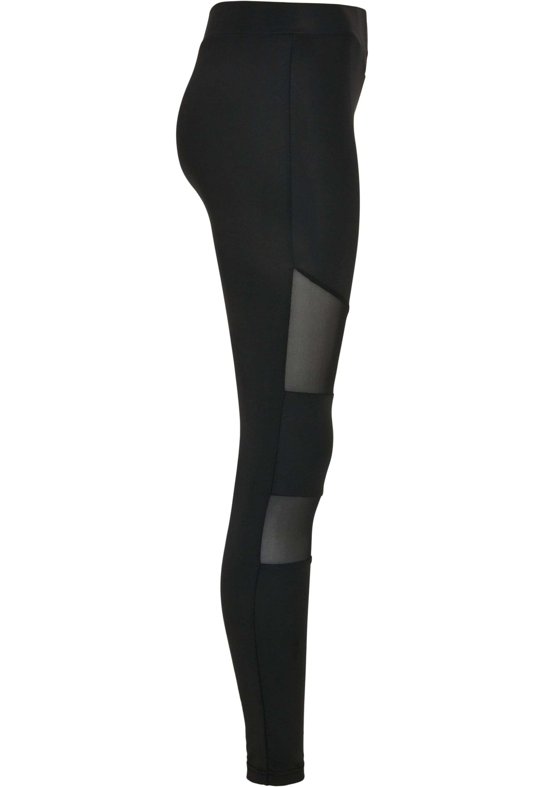 Women's High-Waisted Tech Mesh Leggings - Breathable Workout Yoga Pants for Running, Gym & Lounge - Black - X-Large (TB1174)