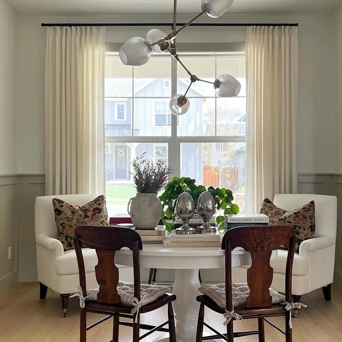 Pinch Pleated Blackout Curtains - Linen Memory Fabric, Natural Oak & Dim Grey - Modern Custom Drapes for Living Room & Bedroom - Light Blocking & Noise Reducing Window Treatments