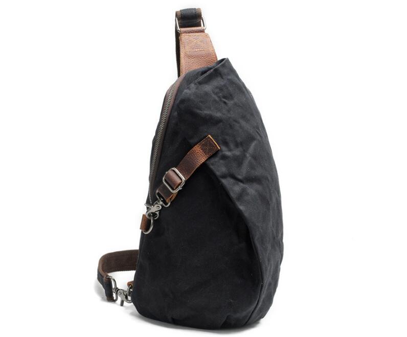 Durable Canvas Chest Bag for Men - Grey, Green & Black Options - Perfect for Travel, Hiking & Everyday Use