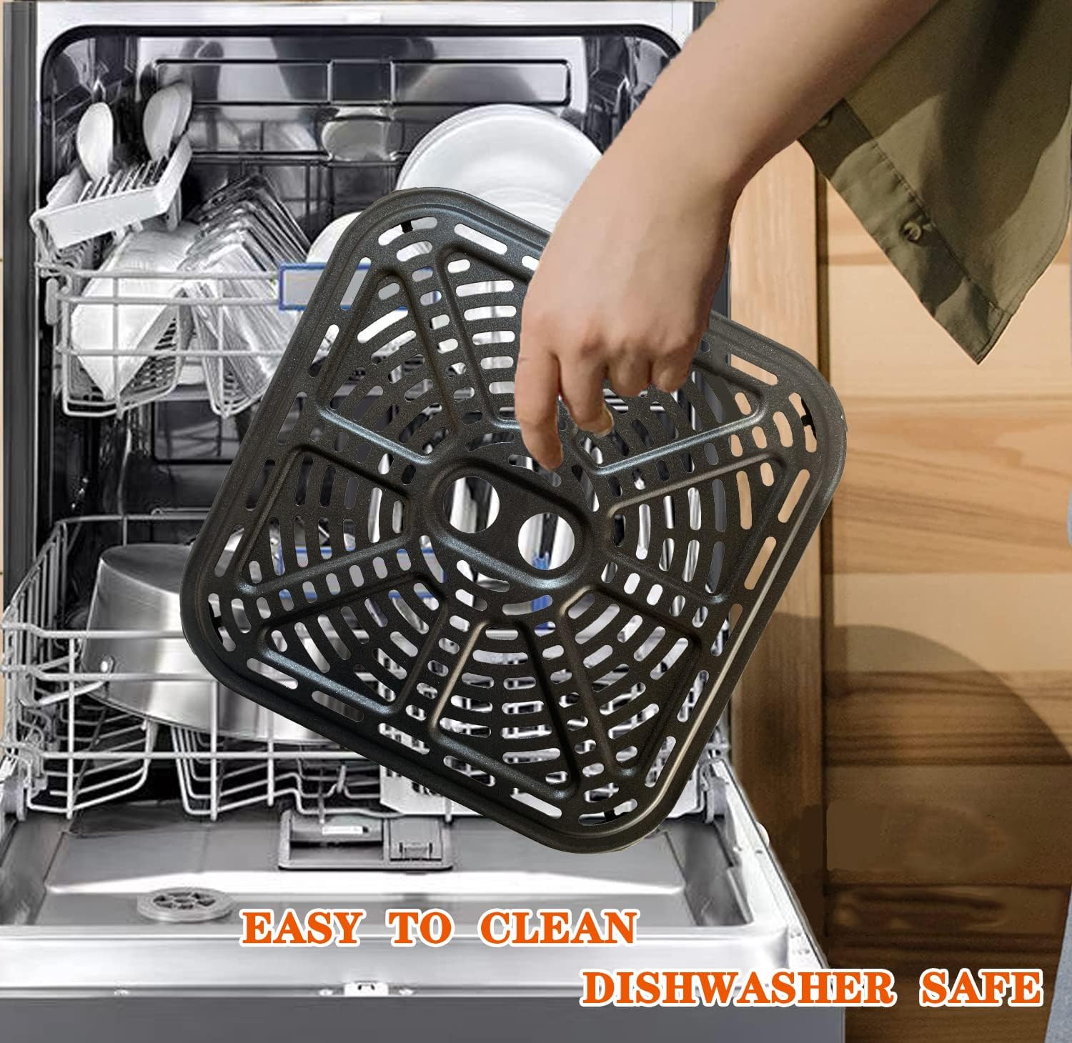 Upgraded Nonstick Air Fryer Grill Crisper Plate for COSORI 6.8QT Air Fryers - Dishwasher Safe Replacement Grate Grid Shelf - Perfect for Grilling Chicken, Vegetables & Making Crispy Snacks