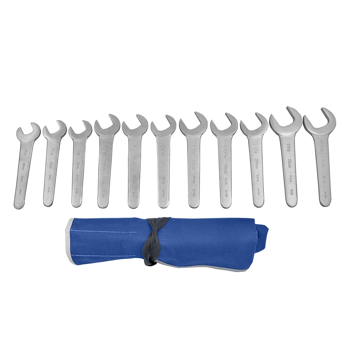 Martin Sprocket & Gear SW11KM 11-Piece Metric Chrome Service Wrench Set - Professional Automotive & Industrial Tool Kit for Mechanics and DIY Repairs