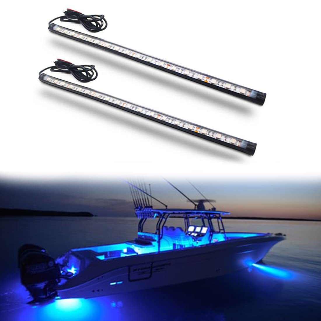 Boaton Marine LED Boat Navigation Lights - Waterproof Deck Lights for Pontoon, Bass, Jon Boats & Jet Skis - Easy No-Drill Installation for Night Fishing & Interior Lighting | Perfect for Kayaking & Water Safety