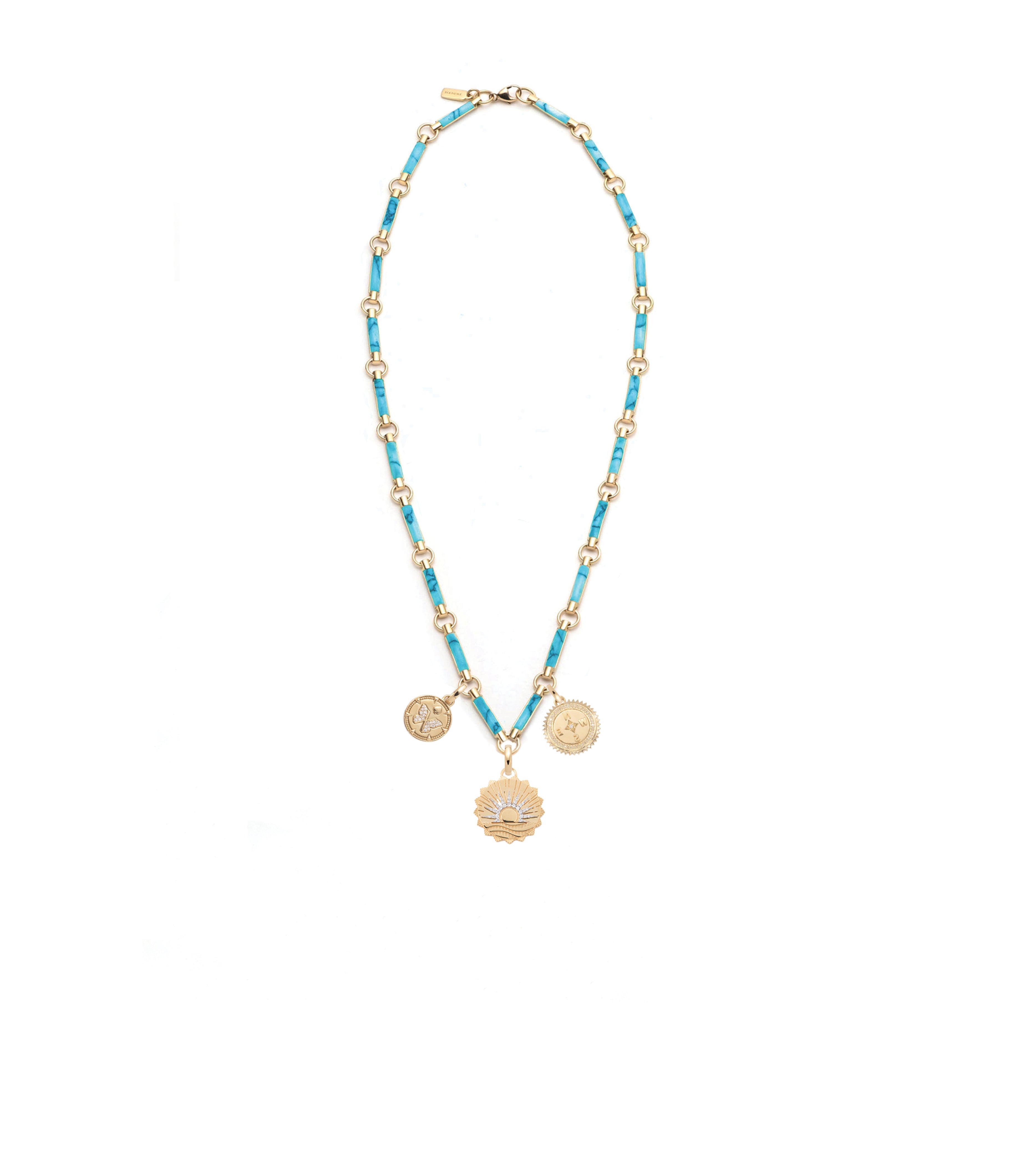 Element Chain Necklace with Turquoise Stone - Spiritual Jewelry for New Beginnings, Inner Strength & Resilience | Perfect for Meditation, Yoga & Daily Inspiration