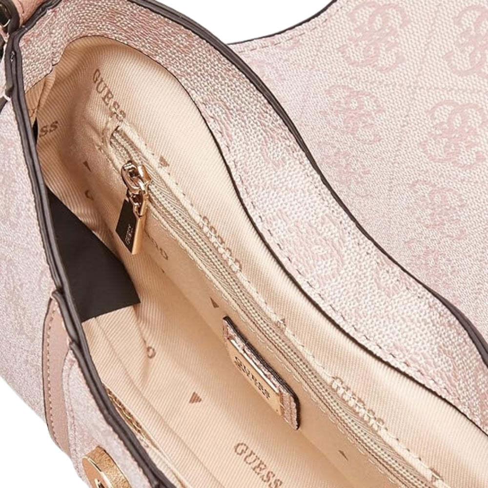 Dusty Rose Logo Noreen Mini Crossbody Flap Bag for Women | Stylish Small Shoulder Purse | Perfect for Date Night, Shopping & Travel