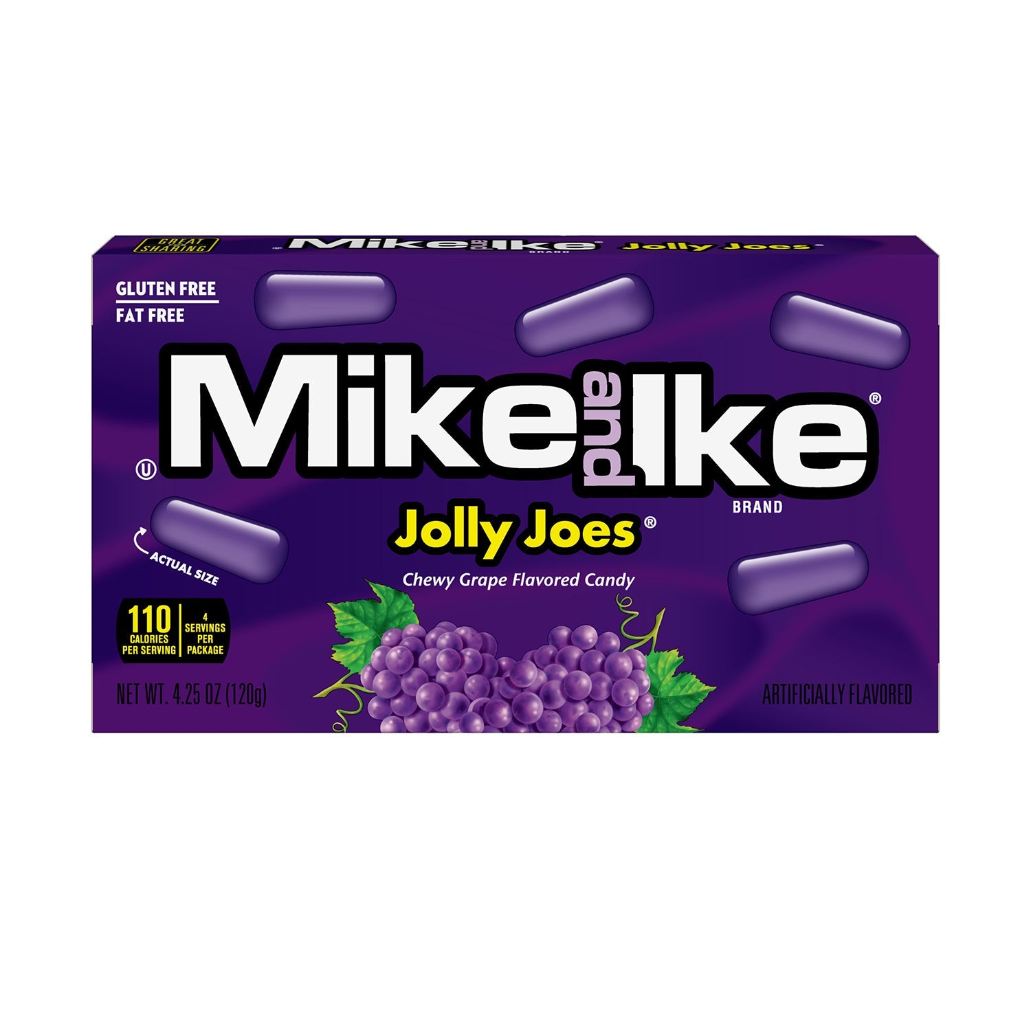Just Born Mike & Ike Jolly Joes Candy - 4.25oz (12 Count) - Bulk Pack of Chewy Fruit Flavored Candies - Perfect for Halloween, Parties, Movie Nights & Office Snacks