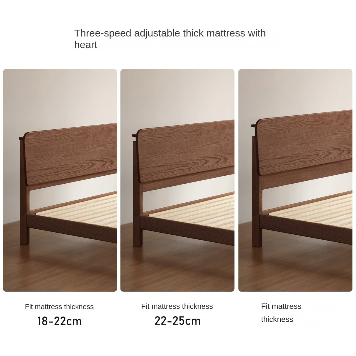 Solid Oak Wood Nordic Modern Bed - Minimalist Scandinavian Style Bedroom Furniture for Home Decor & Cozy Sleeping