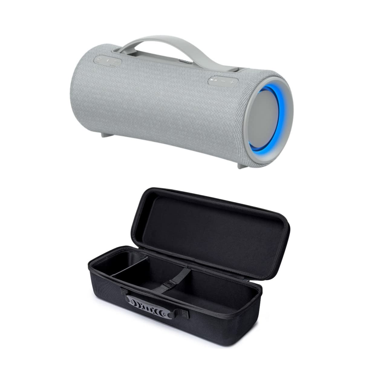 Sony SRS-XG300 X-Series Wireless Portable Bluetooth Party Speaker with Hard Travel Case Bundle - Light Gray | High-Power 30W Sound, IP67 Waterproof, 25-Hour Battery | Perfect for Outdoor Parties, Beach Trips & Camping Adventures