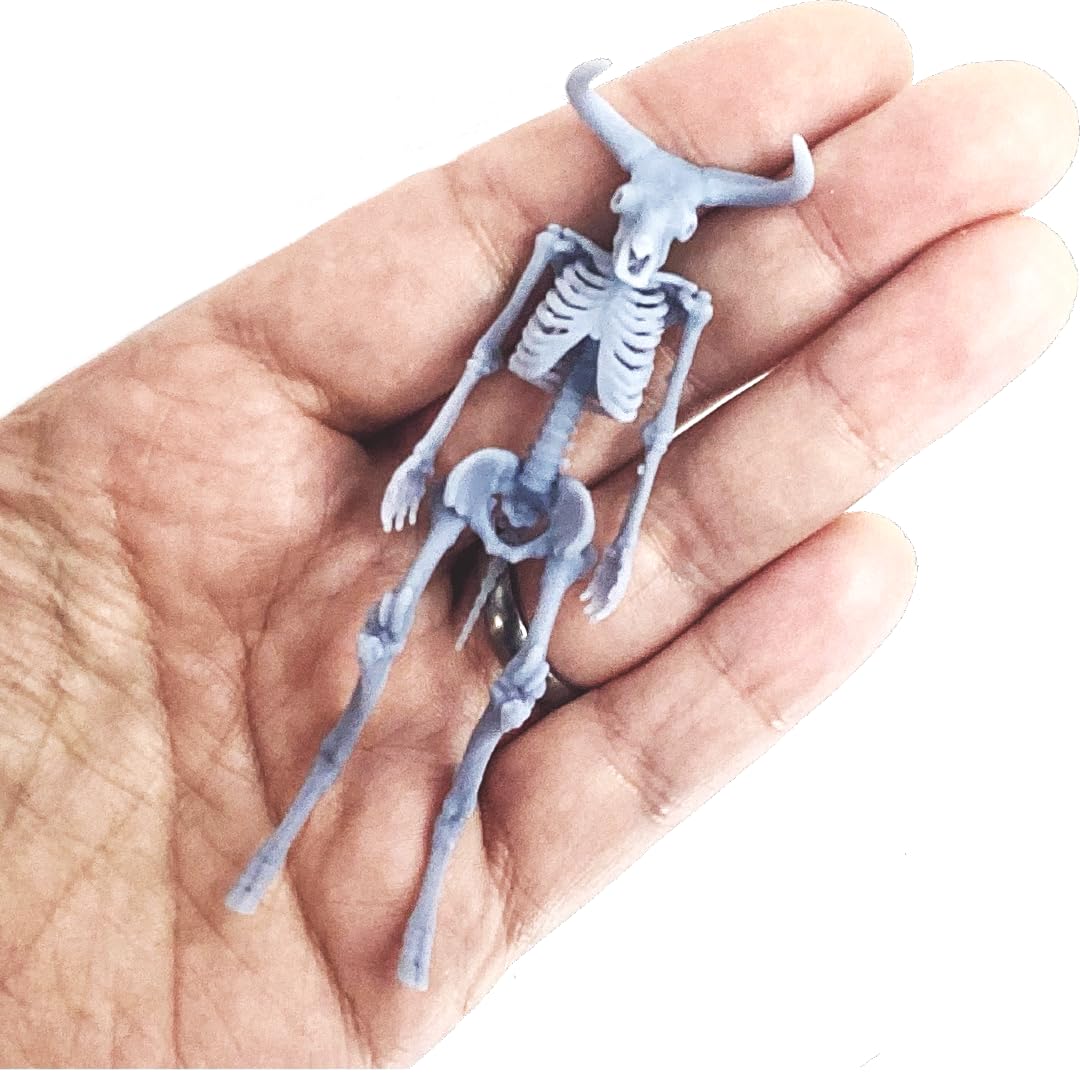 1:24 Scale Minotaur Skeleton Miniature - Unpainted Gray Resin Model for Dollhouse, Diorama, Halloween & Gothic Decor - Perfect for Wargaming, Tabletop RPGs and Dark Fantasy Displays