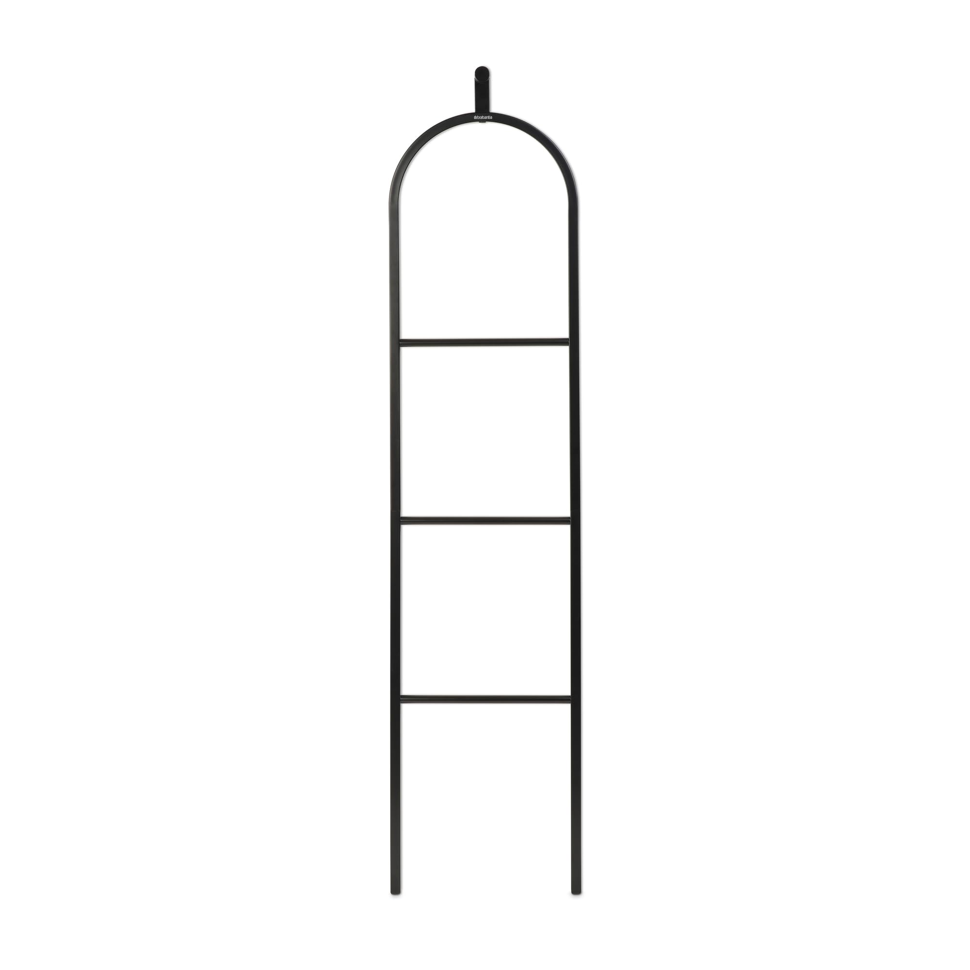 Brabantia Linn Dressboy Multi-Purpose Clothes Stand - Hanging, Airing & Drying Rack with Hook - Compact Clothes Airer for Clothing & Towels - Space-Saving Home Laundry Organizer - Perfect for Small Spaces, Apartments & Dorm Rooms - Matt Black