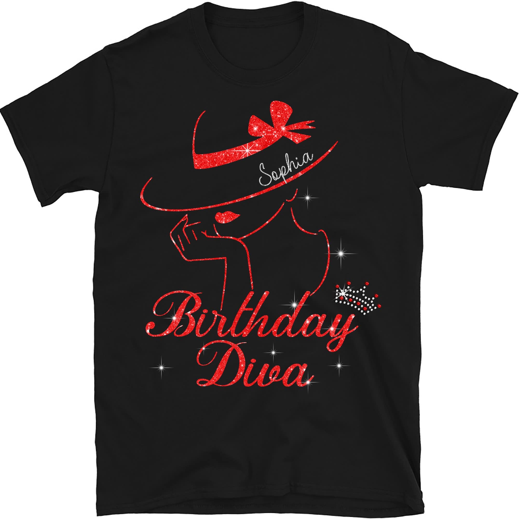 Personalized Name Birthday Diva T-Shirt for Women - Custom Birthday Gift with God's Grace & Mercy Quote - Multicolor Cotton Tee - Perfect for Birthday Parties, Celebrations & Special Occasions