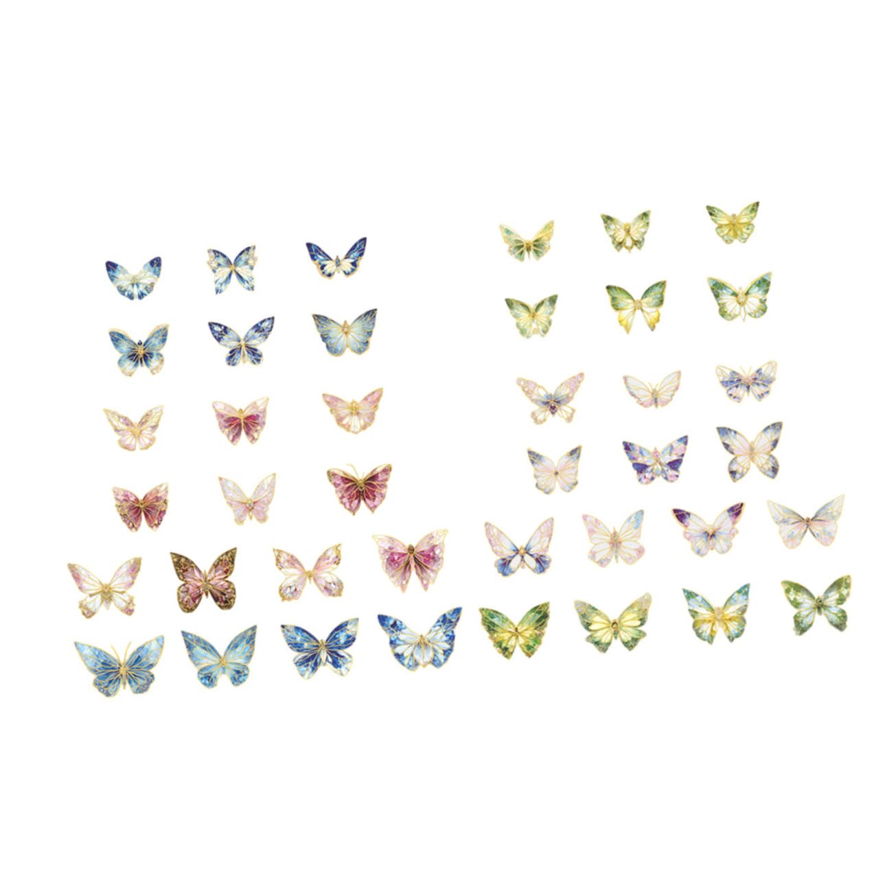 NUOBESTY 12 Sets Butterfly Nail Stickers for DIY Scrapbooking, Decorative Decals, Photo Albums - Waterproof & Reusable - Perfect for Nail Art, Journaling, Card Making & Gift Wrapping