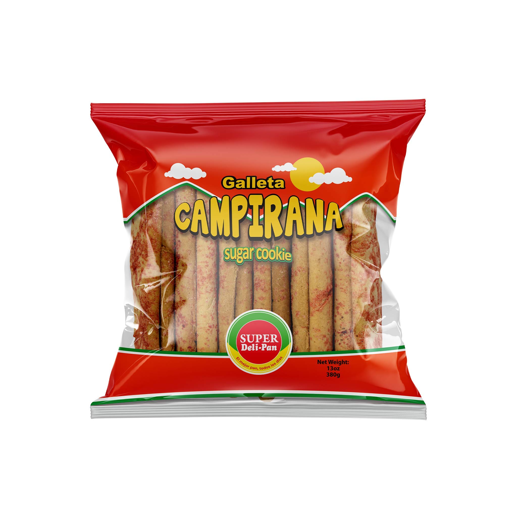 Super Deli Pan Galleta Campirana 13oz - Authentic Mexican Long Sugar Cookies (Pack of 12) | Perfect for Parties, Gifts & Traditional Celebrations