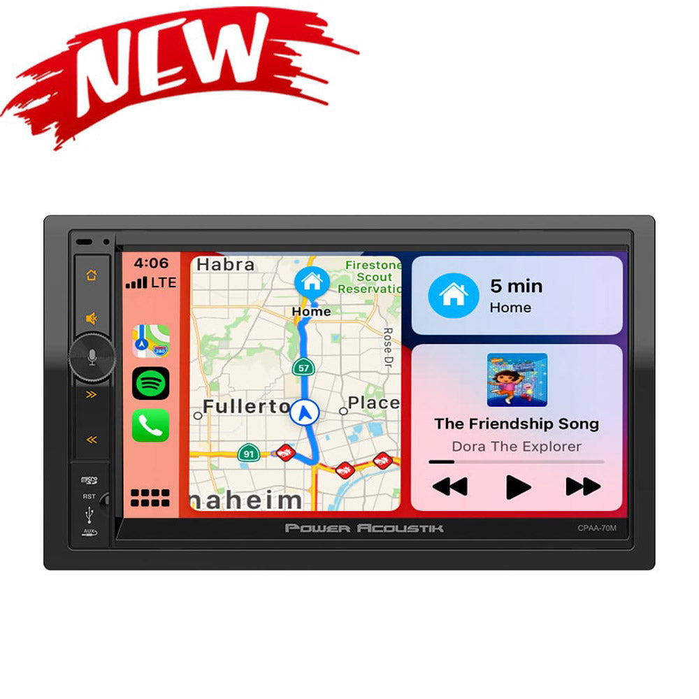 Power Acoustik CPAA 70M 7 Inch Touchscreen Digital Media Receiver - Bluetooth, USB, AUX Input for Car Audio System | Perfect for Upgrading Your Vehicle Stereo with Modern Features
