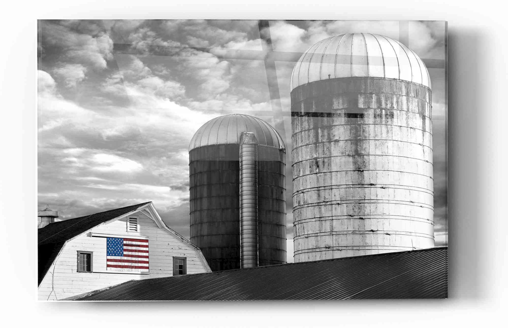 Flags of Our Farmers II by James McLoughlin - 16x24 Inch Acrylic Glass Wall Art Painting, Modern Farmhouse Decor for Living Room, Kitchen, Office