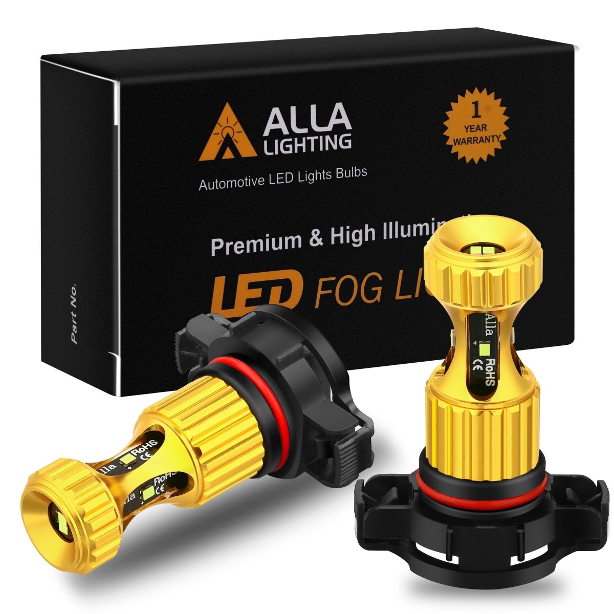 2504 PSX24W LED Fog Light Bulbs - 12V Replacement for Enhanced Visibility in Rain, Snow & Fog - Durable Automotive Lighting Upgrade for Trucks, SUVs & Cars