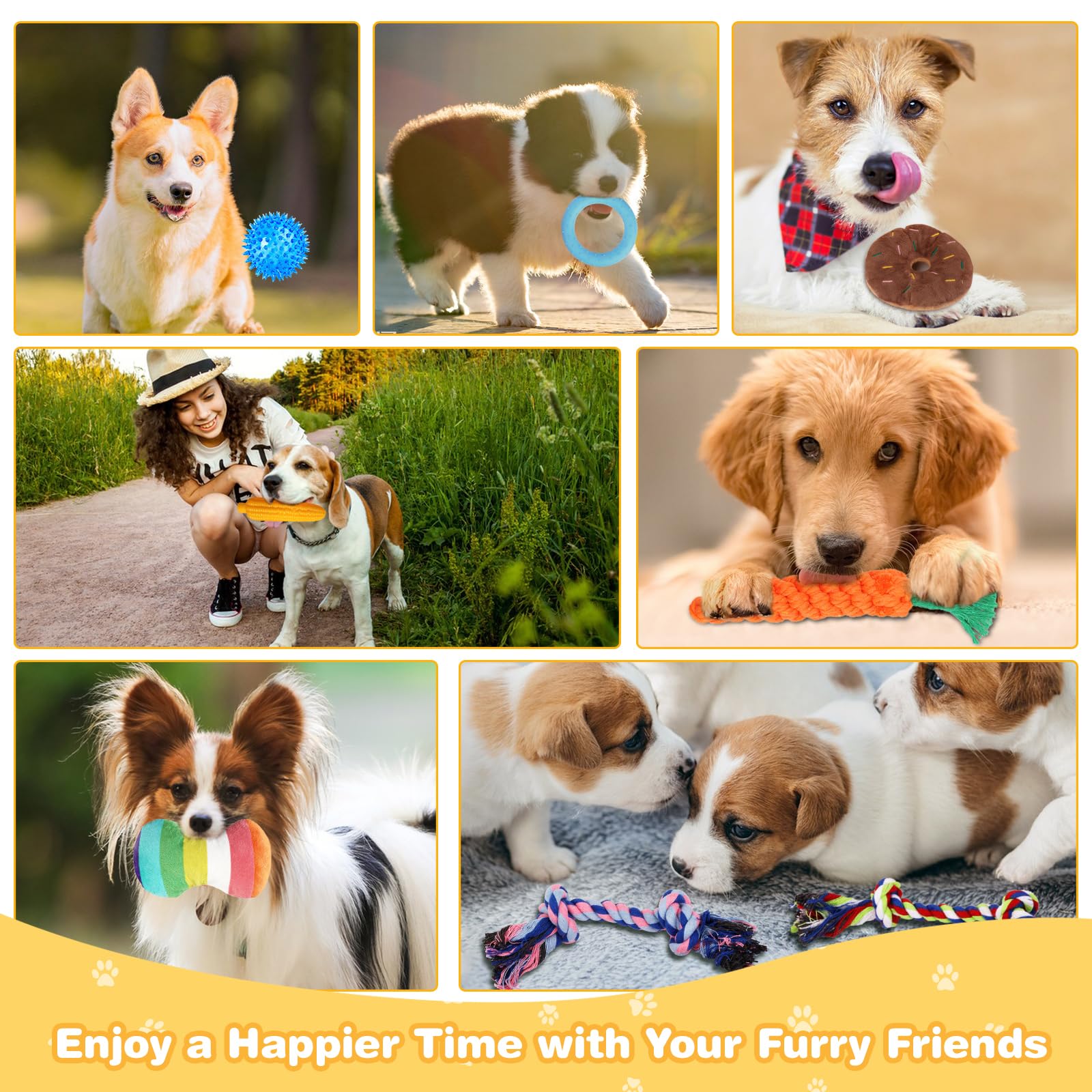 21 Pack Puppy Toys for Small Dogs - Teething & Chew Toys with Squeaky Plush & Rope for Interactive Play | Perfect for Puppy Training, Boredom Relief & Dental Health