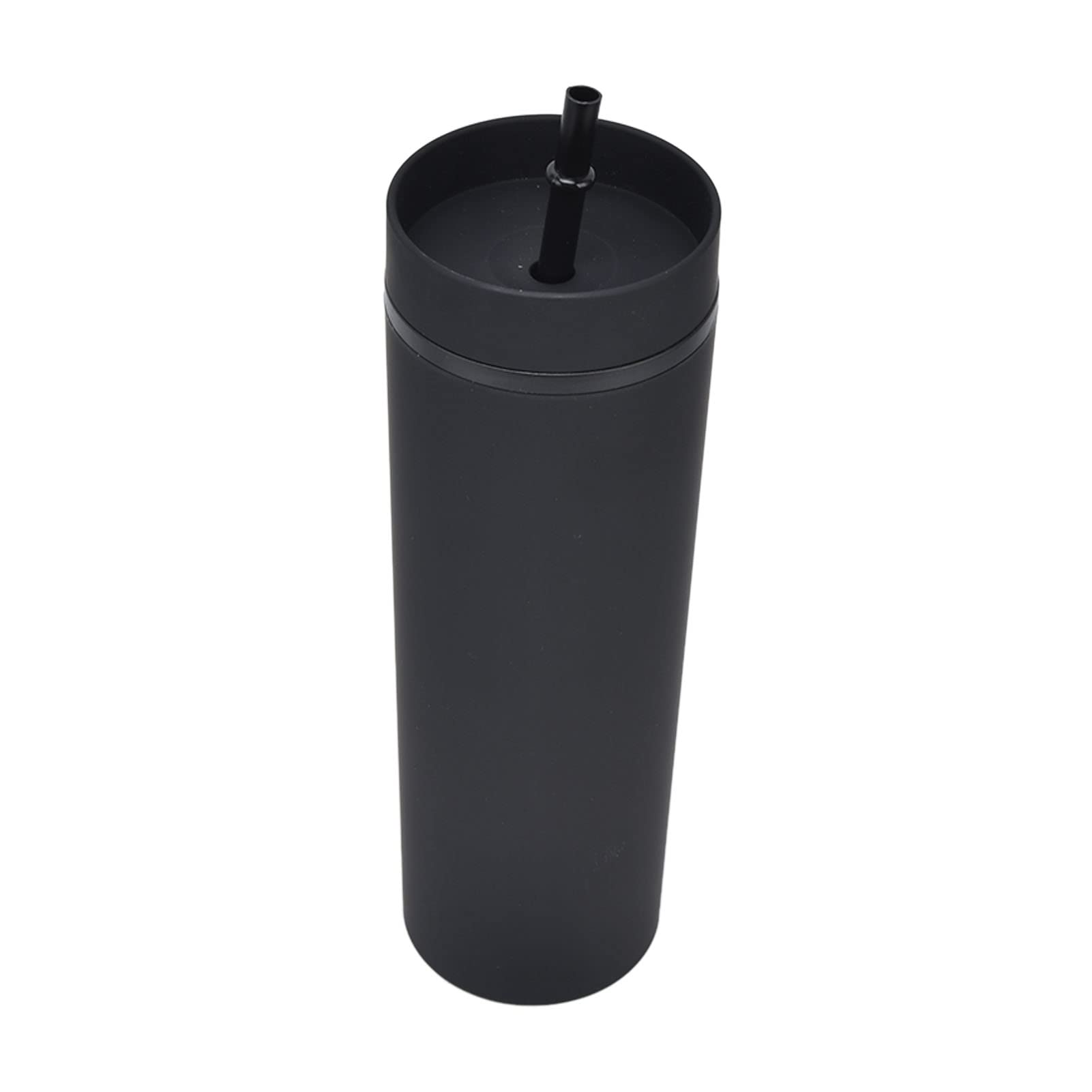 **Insulated Plastic Straw Cup - 3 Colors, Lightweight & Durable Drinking Cup for Kids & Adults - Perfect for Beach, Camping, Travel & Outdoor Activities (Black)**