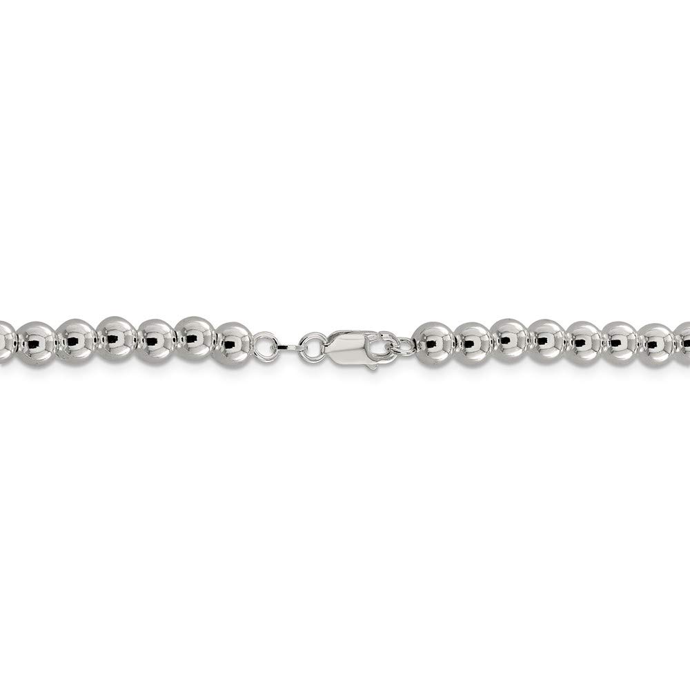 925 Sterling Silver 6.10mm Beaded Box Chain Necklace with Lobster Clasp - Elegant Dainty Jewelry for Women, Perfect for Everyday Wear, Gifts & Special Occasions